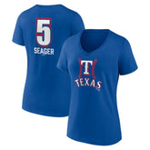 Corey Seager Texas Rangers Women's Fastball Player Name & Number V-Neck T-Shirt - MLB