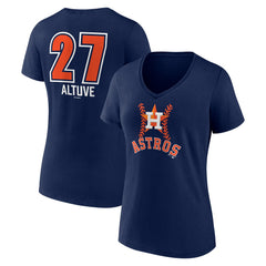 Jose Altuve Houston Astros Women's Fastball Player Name & Number V-Neck T-Shirt - MLB
