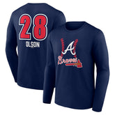 Matt Olson Atlanta Braves Fastball Player Name & Number Long Sleeve T-Shirt - MLB