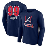 Spencer Strider Atlanta Braves Fastball Player Name & Number Long Sleeve T-Shirt - MLB