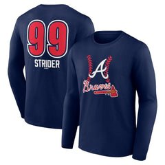 Spencer Strider Atlanta Braves Fastball Player Name & Number Long Sleeve T-Shirt - MLB
