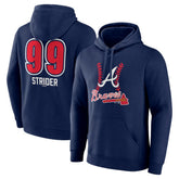 Spencer Strider Atlanta Braves Fastball Player Name & Number Pullover Hoodie - MLB