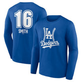 Will Smith Los Angeles Dodgers Fastball Player Name & Number Long Sleeve T-Shirt - MLB