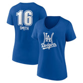 Will Smith Los Angeles Dodgers Women's Fastball Player Name & Number V-Neck T-Shirt - MLB