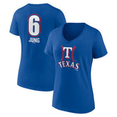 Josh Jung Texas Rangers Women's Fastball Player Name & Number V-Neck T-Shirt - MLB