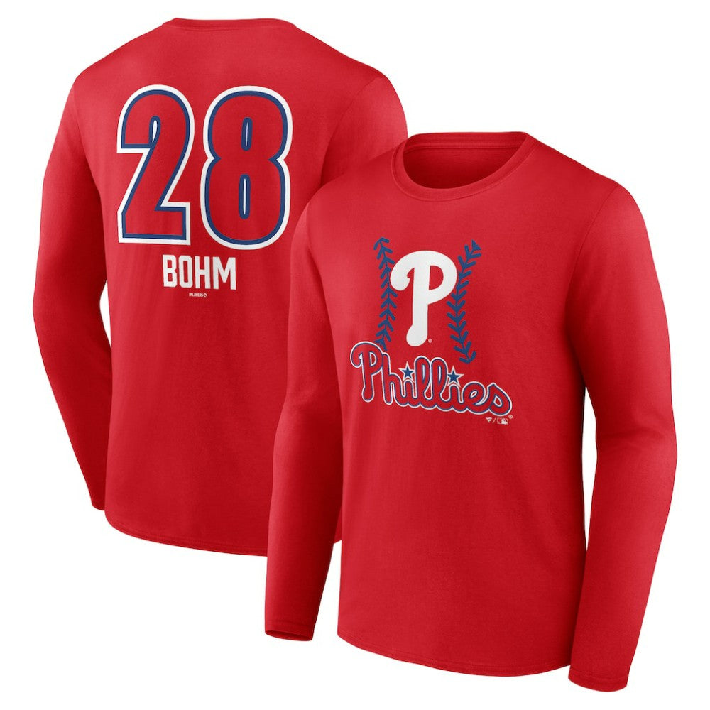 Alec Bohm Philadelphia Phillies Fastball Player Name & Number Long Sleeve T-Shirt - MLB