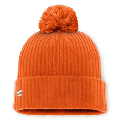 Philadelphia Flyers Fanatics Primary Logo Cuffed Knit Hat with Pom - Orange - NHL
