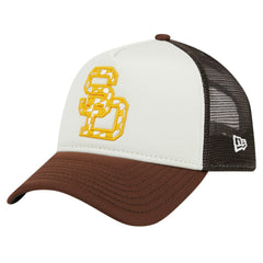 San Diego Padres New Era Checkered Flag A-Frame Trucker 9FORTY Adjustable Hat - MLB