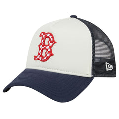 Boston Red Sox New Era Checkered Flag A-Frame Trucker 9FORTY Adjustable Hat - MLB