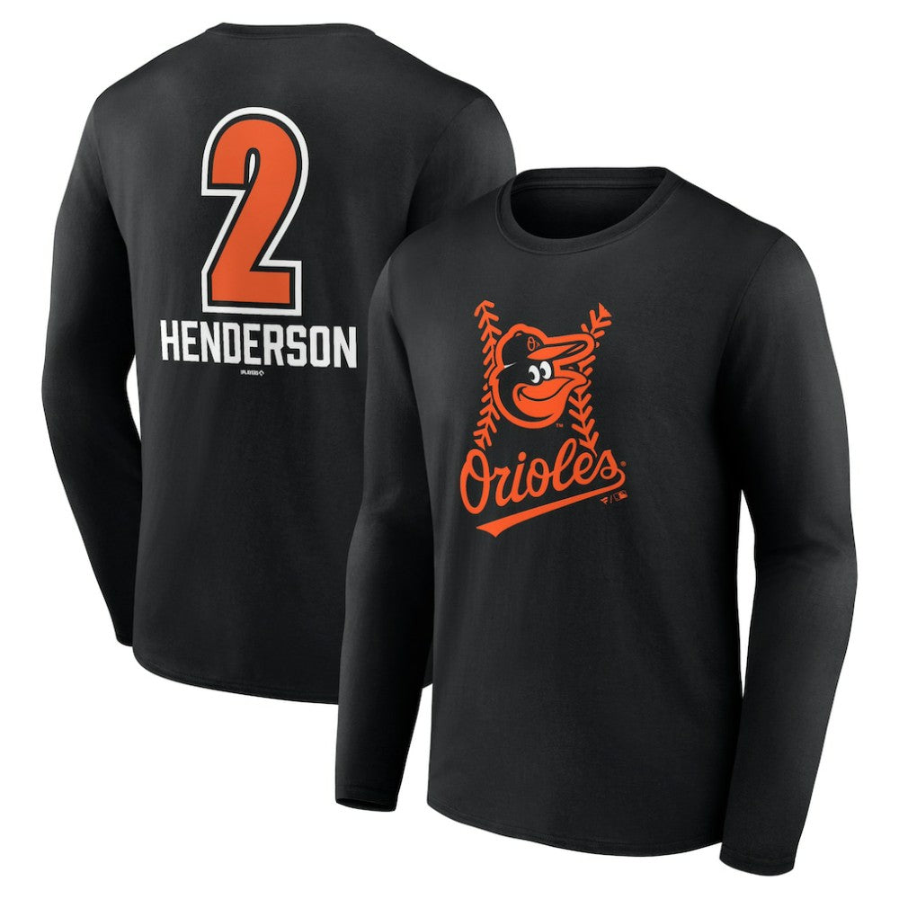 Gunnar Henderson Baltimore Orioles Fastball Player Name & Number Long Sleeve T-Shirt - MLB