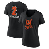 Gunnar Henderson Baltimore Orioles Women's Fastball Player Name & Number V-Neck T-Shirt - MLB