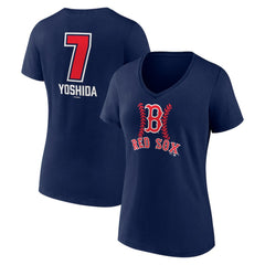 Masataka Yoshida Boston Red Sox Women's Fastball Player Name & Number V-Neck T-Shirt - MLB