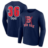 Triston Casas Boston Red Sox Fastball Player Name & Number Long Sleeve T-Shirt - MLB