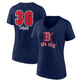 Triston Casas Boston Red Sox Women's Fastball Player Name & Number V-Neck T-Shirt - MLB