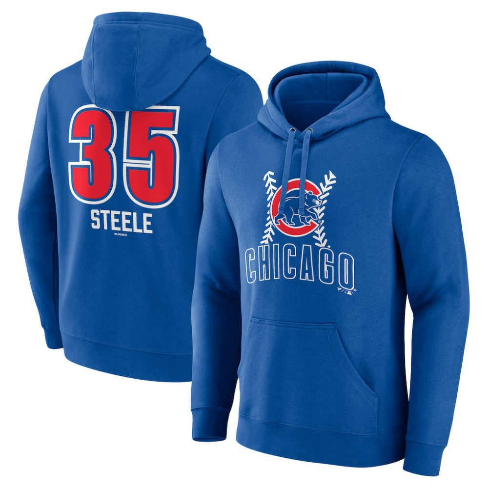 Justin Steele Chicago Cubs Fastball Player Name & Number Pullover Hoodie - MLB