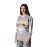Pittsburgh Penguins The Wild Collective Unisex Tie-Dye Double Collar Pullover Sweatshirt - Gray - NHL