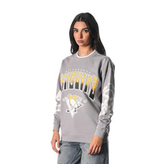 Pittsburgh Penguins The Wild Collective Unisex Tie-Dye Double Collar Pullover Sweatshirt - Gray - NHL