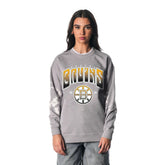 Boston Bruins The Wild Collective Unisex Tie-Dye Double Collar Pullover Sweatshirt - Gray - NHL