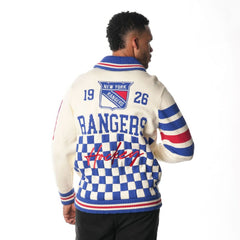 New York Rangers The Wild Collective Unisex Jacquard Full-Zip Sweater - Cream - NHL