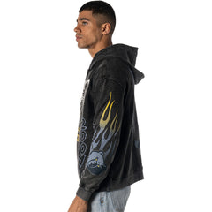 Memphis Grizzlies The Wild Collective Unisex Acid Wash Flame Pullover Hoodie Black - NBA