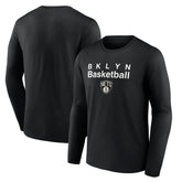 Brooklyn Nets Pick & Roll Coverage Long Sleeve T-Shirt Black - NBA