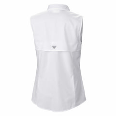Houston Texans Women's PFG Tamiami Omni-Shade Sleeveless Button-Up Shirt White | Columbia