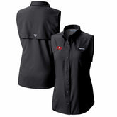 Tampa Bay Buccaneers Women's PFG Tamiami Omni-Shade Sleeveless Button-Up Shirt Black | Columbia