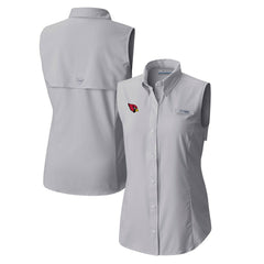 Arizona Cardinals Women's PFG Tamiami Omni-Shade Sleeveless Button-Up Shirt Gray | Columbia
