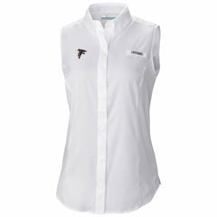 Atlanta Falcons Women's PFG Tamiami Omni-Shade Sleeveless Button-Up Shirt White | Columbia