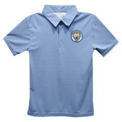 Manchester City Vive La Fete Youth Pencil Stripe Polo Sky Blue - FIFA World CUP