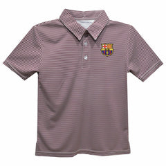 Barcelona Vive La Fete Youth Pencil Stripe Polo Maroon - FIFA World CUP