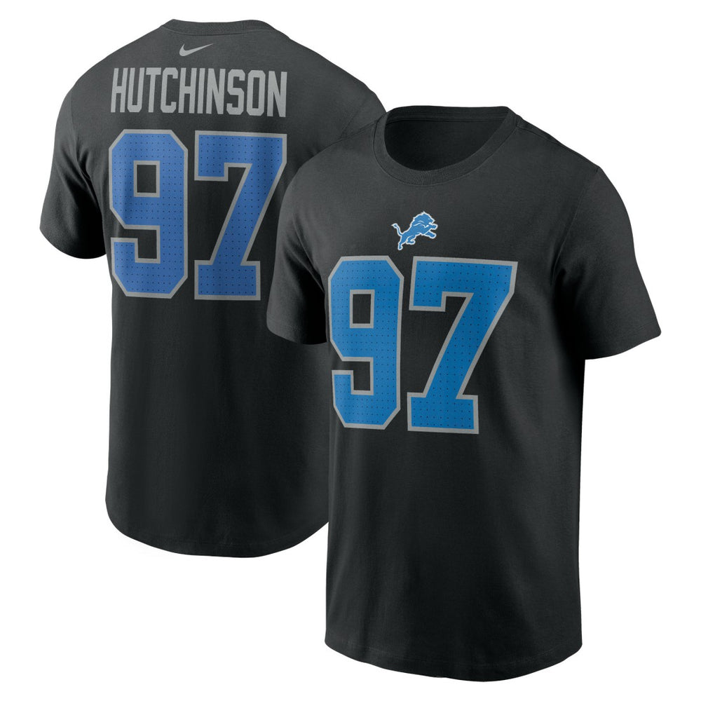 Aidan Hutchinson Detroit Lions Player Name & Number T-Shirt Black | Nike for Sale