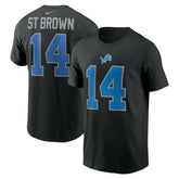 Amon-Ra St. Brown Detroit Lions Player Name & Number T-Shirt Black | Nike for Sale