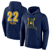 Christian Yelich Milwaukee Brewers Name & Number Fastball Pullover Hoodie - MLB