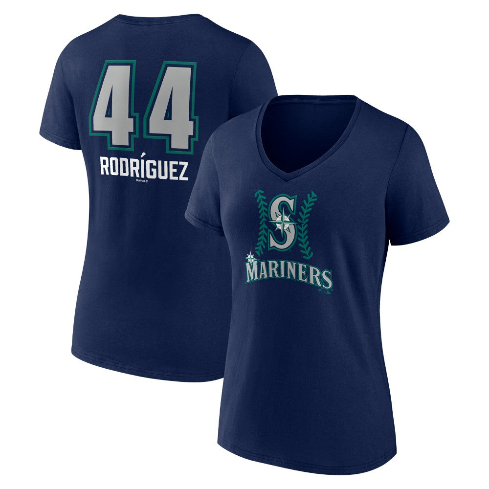 Julio Rodríguez Seattle Mariners Women's Name & Number Fastball V-Neck T-Shirt - MLB