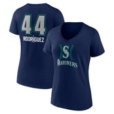 Julio Rodríguez Seattle Mariners Women's Name & Number Fastball V-Neck T-Shirt - MLB