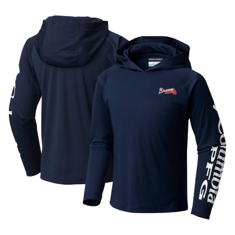 Atlanta Braves Columbia Youth Terminal Tackle Long Sleeve Hoodie T-Shirt - MLB