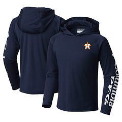 Houston Astros Columbia Youth Terminal Tackle Long Sleeve Hoodie T-Shirt - MLB