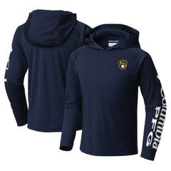 Milwaukee Brewers Columbia Youth Terminal Tackle Long Sleeve Hoodie T-Shirt - MLB