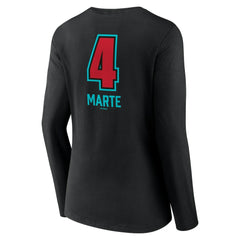 Ketel Marte Arizona Diamondbacks Women's Name & Number Fastball V-Neck Long Sleeve T-Shirt - MLB