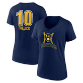 Sal Frelick Milwaukee Brewers Women's Name & Number Fastball V-Neck T-Shirt - MLB