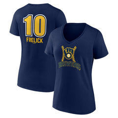 Sal Frelick Milwaukee Brewers Women's Name & Number Fastball V-Neck T-Shirt - MLB