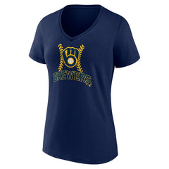 Sal Frelick Milwaukee Brewers Women's Name & Number Fastball V-Neck T-Shirt - MLB