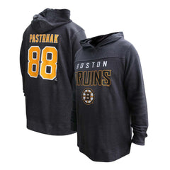 David Pastrnak Boston Bruins Profile Women's Plus Size Name & Number Thermal Pullover Hoodie - Black - NHL
