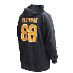 David Pastrnak Boston Bruins Profile Women's Plus Size Name & Number Thermal Pullover Hoodie - Black - NHL