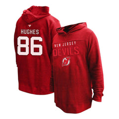 Jack Hughes New Jersey Devils Profile Women's Plus Size Name & Number Thermal Pullover Hoodie - Red - NHL