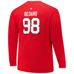 Connor Bedard Chicago Blackhawks Profile Big & Tall Name & Number Thermal Pullover Sweatshirt - Red - NHL