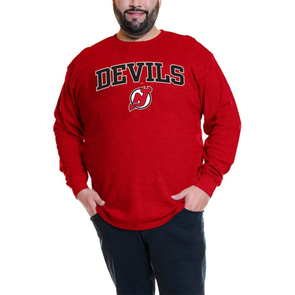 Jack Hughes New Jersey Devils Profile Big & Tall Name & Number Thermal Pullover Sweatshirt - Red - NHL
