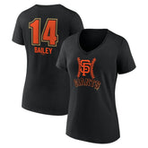 Patrick Bailey San Francisco Giants Women's Name & Number Fastball V-Neck T-Shirt - MLB