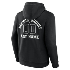 Boston Bruins Personalized Name & Number Monochrome Pullover Hoodie - Black - NHL